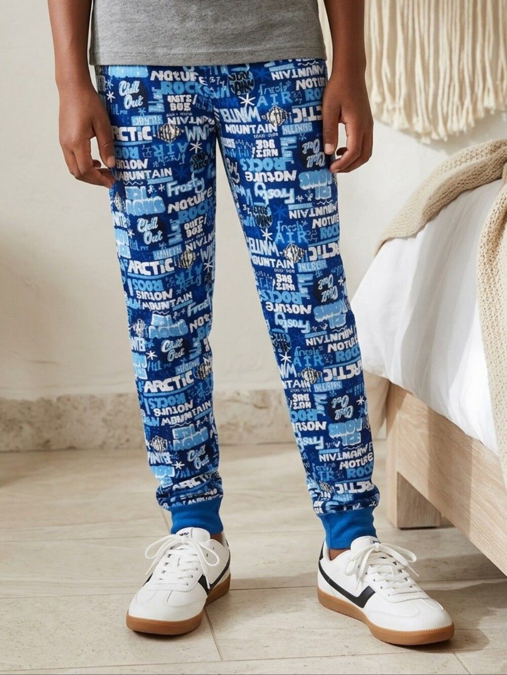 Children's Place NWOT Boys Soft Sleep Pants Blue Jogger Lounge Pajama Bottoms 12